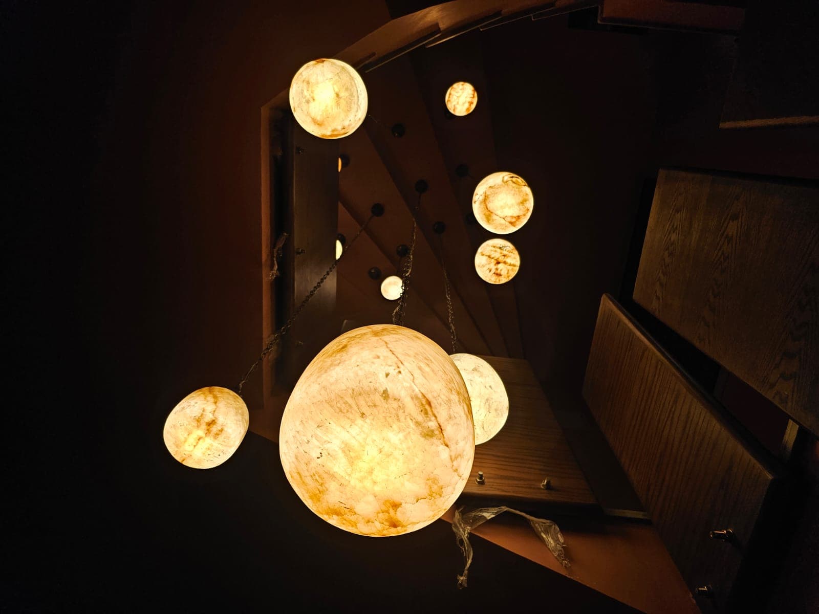modern hanging alabaster light fixture